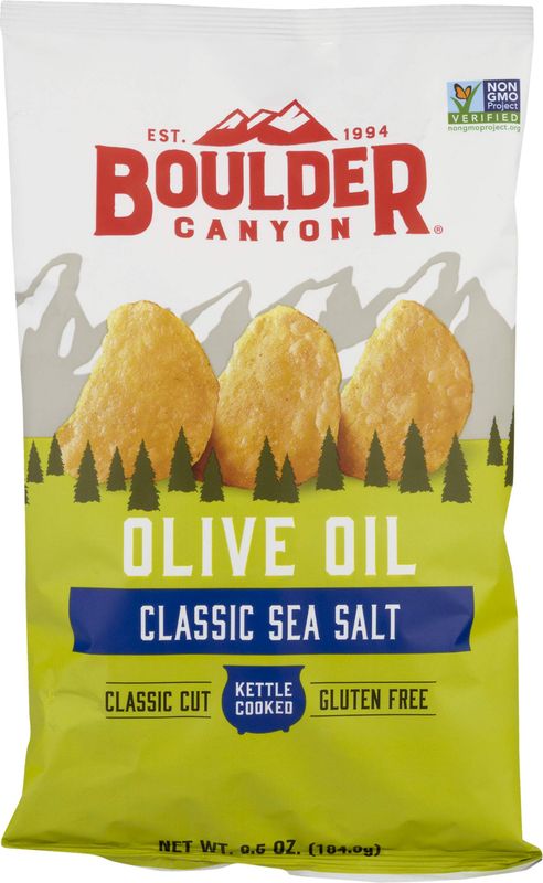 Boulder Canyon Kettle Cooked Potato Chips, Olive Oil, Sea Salt, 6.5 Ounce