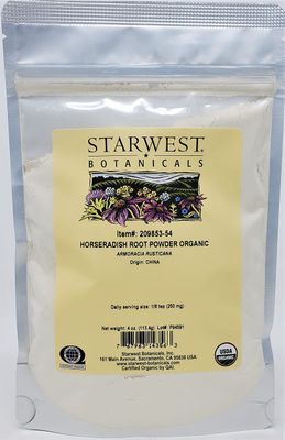 Starwest Botanicals Organic Horseradish Root Powder, 4 Ounces