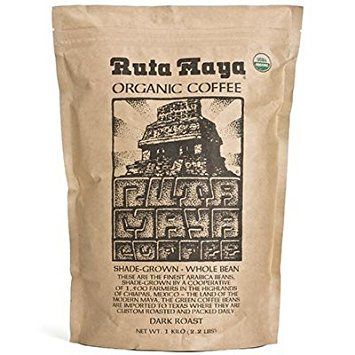 Ruta Maya Organic Coffee Dark Roast Whole Bean 2 Count - 2.2 Lbs. Each