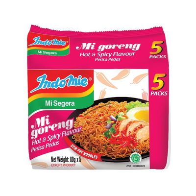 Indomie | Mi Goreng Instant Noodles, Halal Certified, Original Flavor, 3 Ounce (Pack of 5)