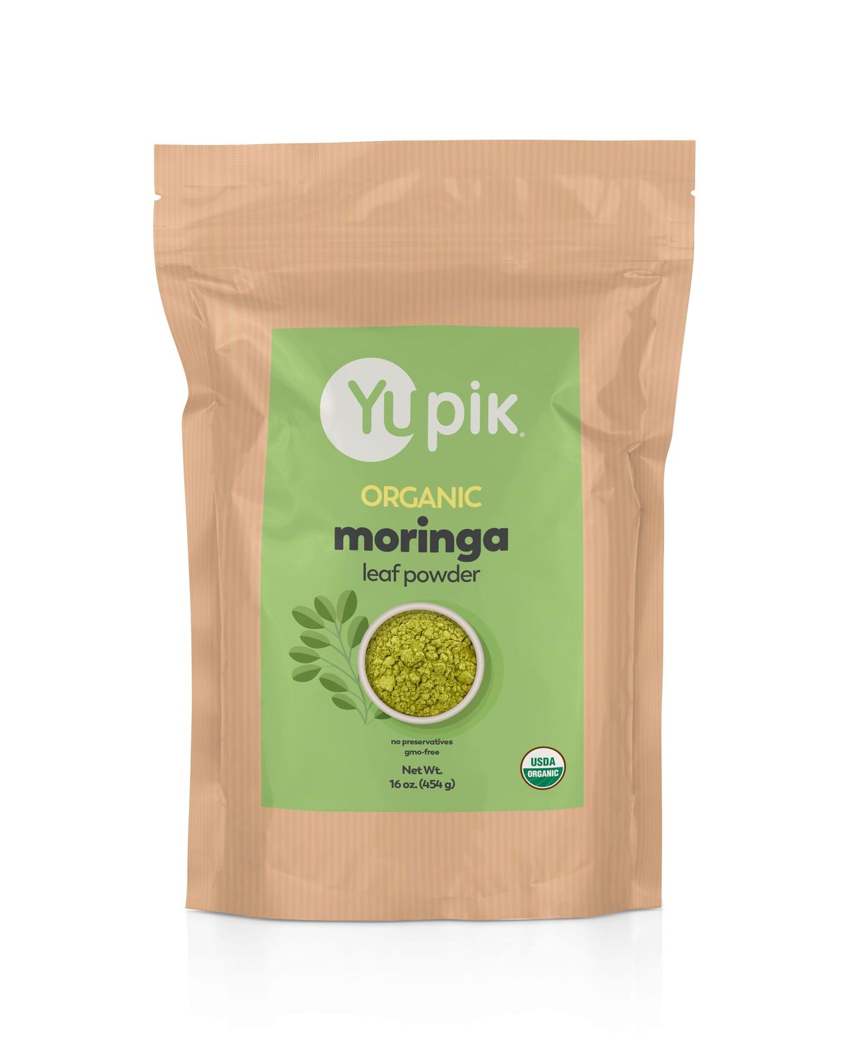 Yupik Organic Powder Superfood, 1 lb Moringa Leaf, 16 Oz, Non-GMO, Vegan, Gluten-Free