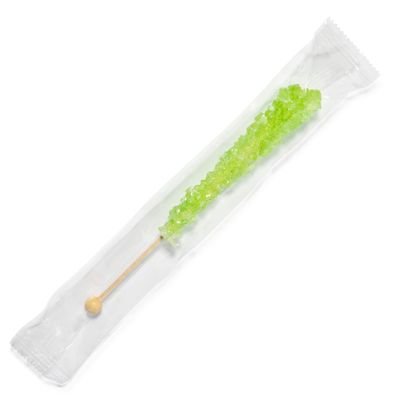Candy Envy - Light Green Rock Candy Sugar Sticks - Watermelon Flavored - 12 Indiv. Wrapped
