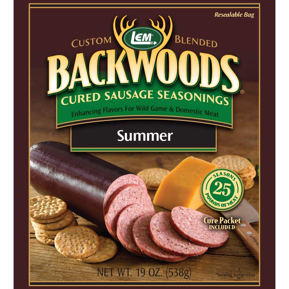 LEM Backwoods Cured Sausage Seasoning with Cure Packet, Summer Sausage