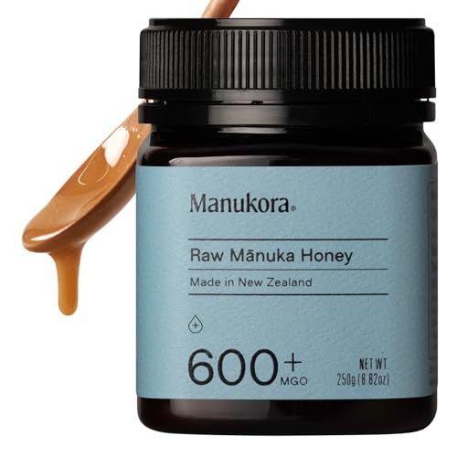 Manukora Raw Manuka Honey MGO 600+ from New Zealand, Non-GMO, Monofloral, Traceable from Hive to Hand, Daily Immune Support - 250g (8.8 Oz)
