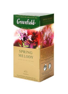 Greenfield Spring Melody Black Tea Fruit &amp; Herbal Collection 25 Teabags The Execptional Freshness Of Tea Is Guranteed By The Special Foil Sachet