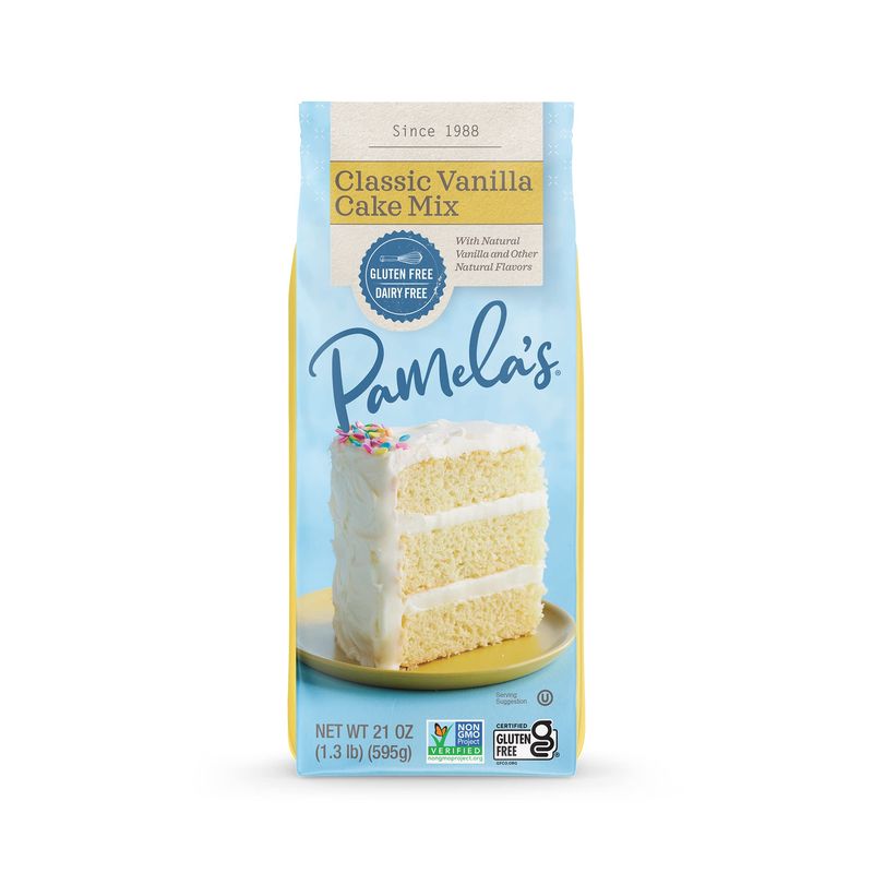 Pamela&#39;s Gluten Free Vanilla Cake Mix, Dairy Free, Kosher, 21-Ounce Bag (Pack of 6)