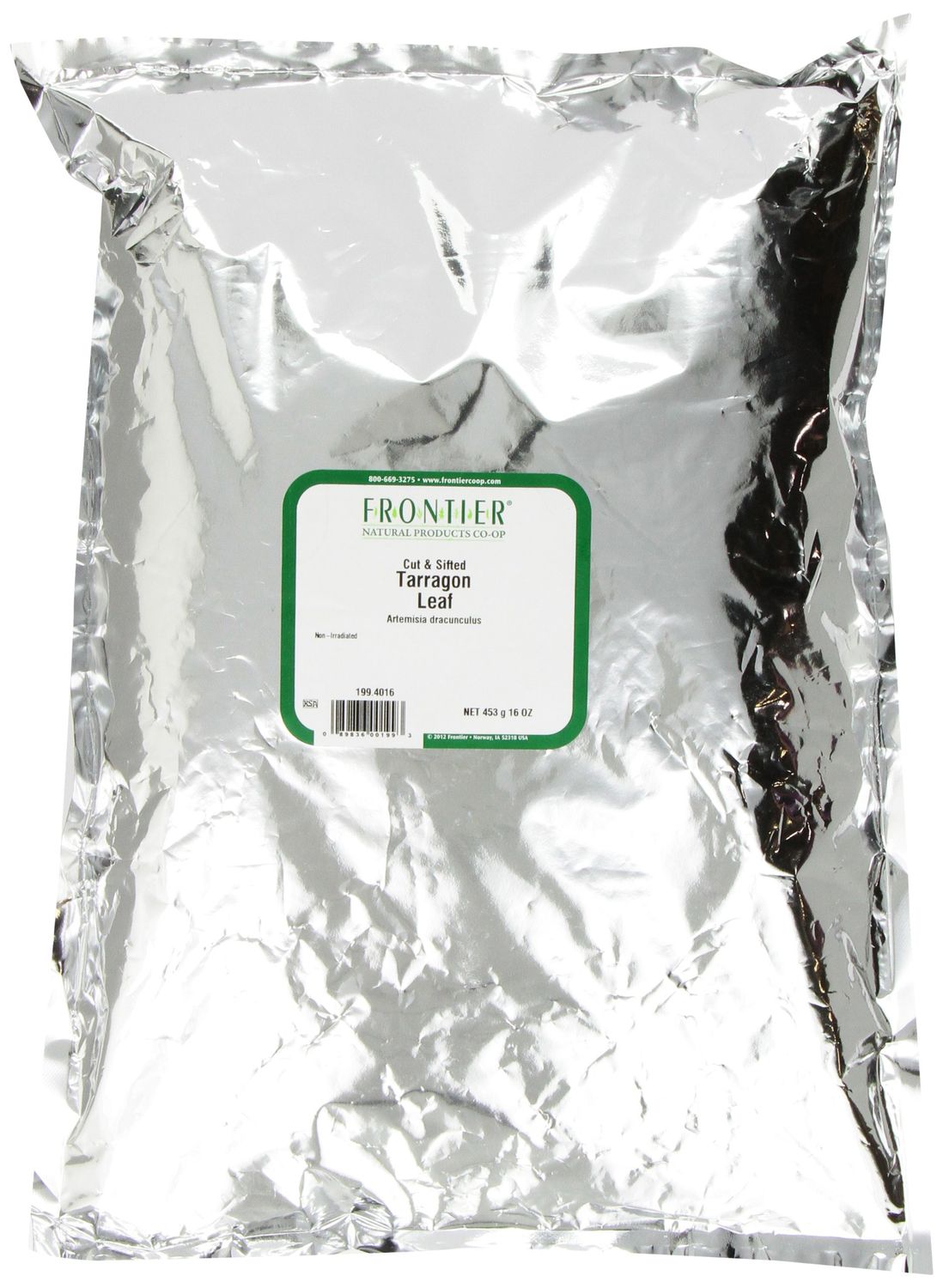 Frontier Co-op Tarragon Leaf, 1-pound Bulk Bag, Cut &amp; Sifted, Warm Flavor for Sauces, Salads, Dressings, Eggs and More