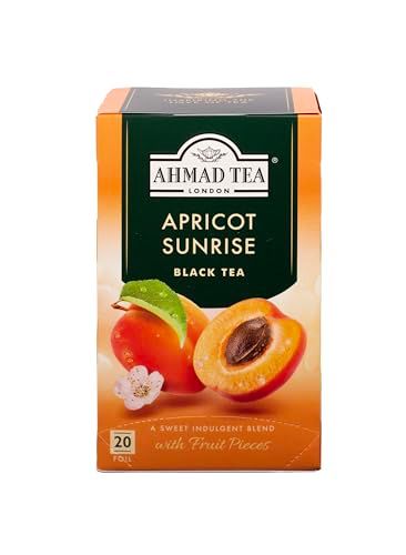 Ahmad Tea Black Tea, Apricot Sunrise Teabags, 20 ct (Pack of 6) - Caffeinated &amp; Sugar-Free