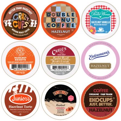 Perfect Samplers Hazelnut Coffee Pods Variety Pack, Medium Roast Coffee for Keurig K Cups Machines, Assorted Hazelnut Coffee Pods Sampler, 30 Count