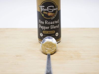 Fire Roasted Pepper Blend Hot Sauce by Fresco Sauce - Jalapeno &amp; Serrano Peppers - Flavorful - All Natural- Vegan - Vinegar Free - Gluten Free - 5 fl oz