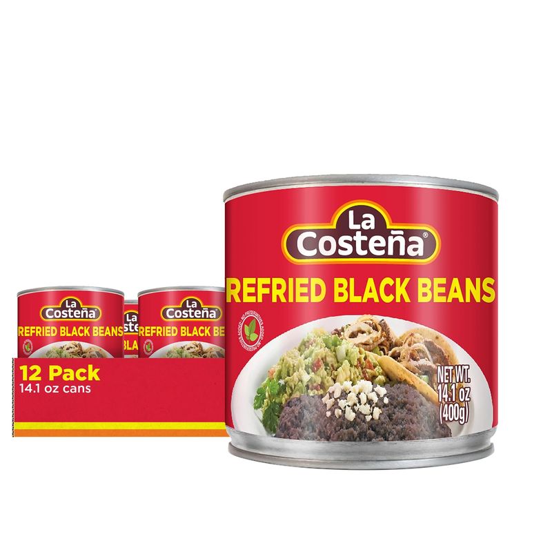 La Costea Refried Black Beans 14.1 oz (12-Pack)