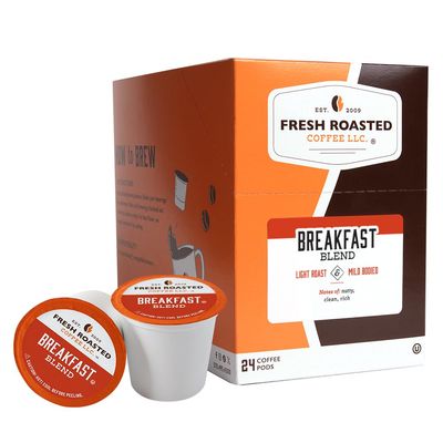 Fresh Roasted Coffee, Breakfast Blend, Light Roast, 24 Pods for K Cup Brewers