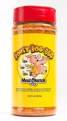 Meat Church BBQ Rub Combo: Honey Hog (14 oz) and Holy Gospel (14 oz) BBQ Rub and Seasoning for Meat and Vegetables, Gluten Free, One Bottle of Each