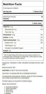 REAL FOODS Organic Sesame Corn Thins, 5.3 OZ