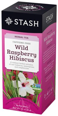 Stash Tea Wild Raspberry Hibiscus Herbal Tea, 6 Boxes of 30 Tea Bags Each (180 Tea Bags Total)