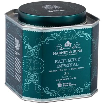 Harney &amp; Sons HRP Earl Grey Imperial Tea Tin | 30 Sachets, Historic Royal Palaces Collection