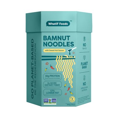 Healthy Instant BamNut Noodles | Vegan, Air Fried, 17 Grams of Protein &amp; 6 Grams of Fiber | For Ramen, Wok, Soup, Stir Fry | Sweet Hot Flavor | 5 Pack by WhatIF Foods
