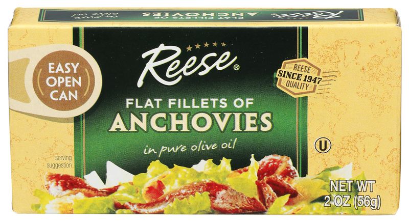 Reese Flat Fillets of Anchovies in Olive Oil 2oz (Pack of 10)