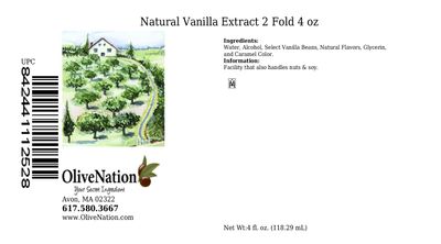 OliveNation 2X Natural Bourbon Vanilla Flavor - Double Strength Vanilla for Baking, Cooking, Ice Cream, Frosting, Non-GMO, Kosher, Gluten Free, Vegan - 4 oz