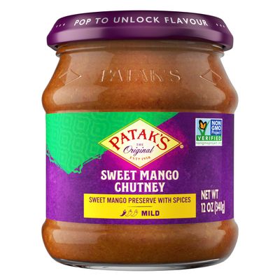 Patak&#39;s Sweet Mango Chutney - 12 Oz (Pack of 3) - With Mild Mangos, and Spices, No Artificial Flavors or Colors, Gluten Free, Vegetarian Friendly