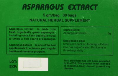 Asparagus Extract Tea by Chis Enterprise 5 gm per bag, 30 bags