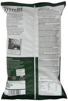 Tyrrells Cider Vinegar and Sea Salt Crisps 150 g (Pack of 12)