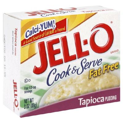 Jell-o Cook &amp; Serve Pudding Fat Free Tapioca 3 Oz - 12 Packs