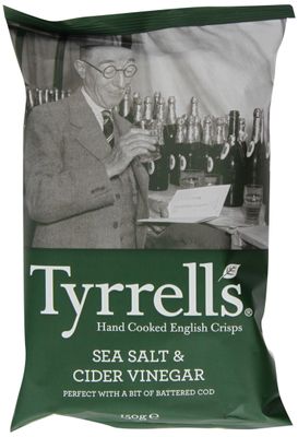 Tyrrells Cider Vinegar and Sea Salt Crisps 150 g (Pack of 12)