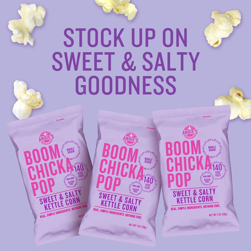 Angie's BOOMCHICKAPOP Sweet &amp; Salty Kettle Corn Popcorn, 1 oz. (Pack of 24)