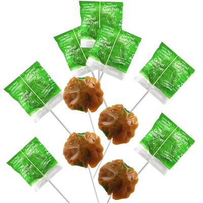 Fruidles Caramel Apple Pops Lollipops Suckers, Kosher Certified Dairy, Individually Wrapped (10-Pack)