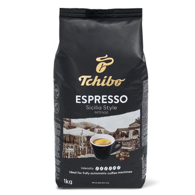 Tchibo Whole Bean Coffee - Espresso Sicilia Style - Dark Roast for a Bold European Style Coffee - Intensity 6/6, Acidity 0/6, Roast Level 6/6-17.6 oz