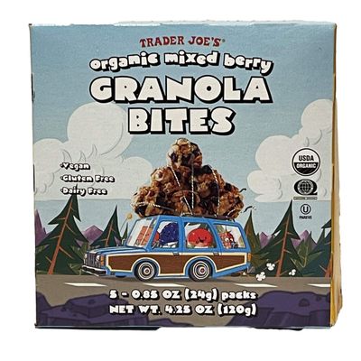 Trader Joe&#39;s Organic Mixed Berry Granola Bites - Vegan, Gluten Free, Dairy Free - 5 Packs in Box