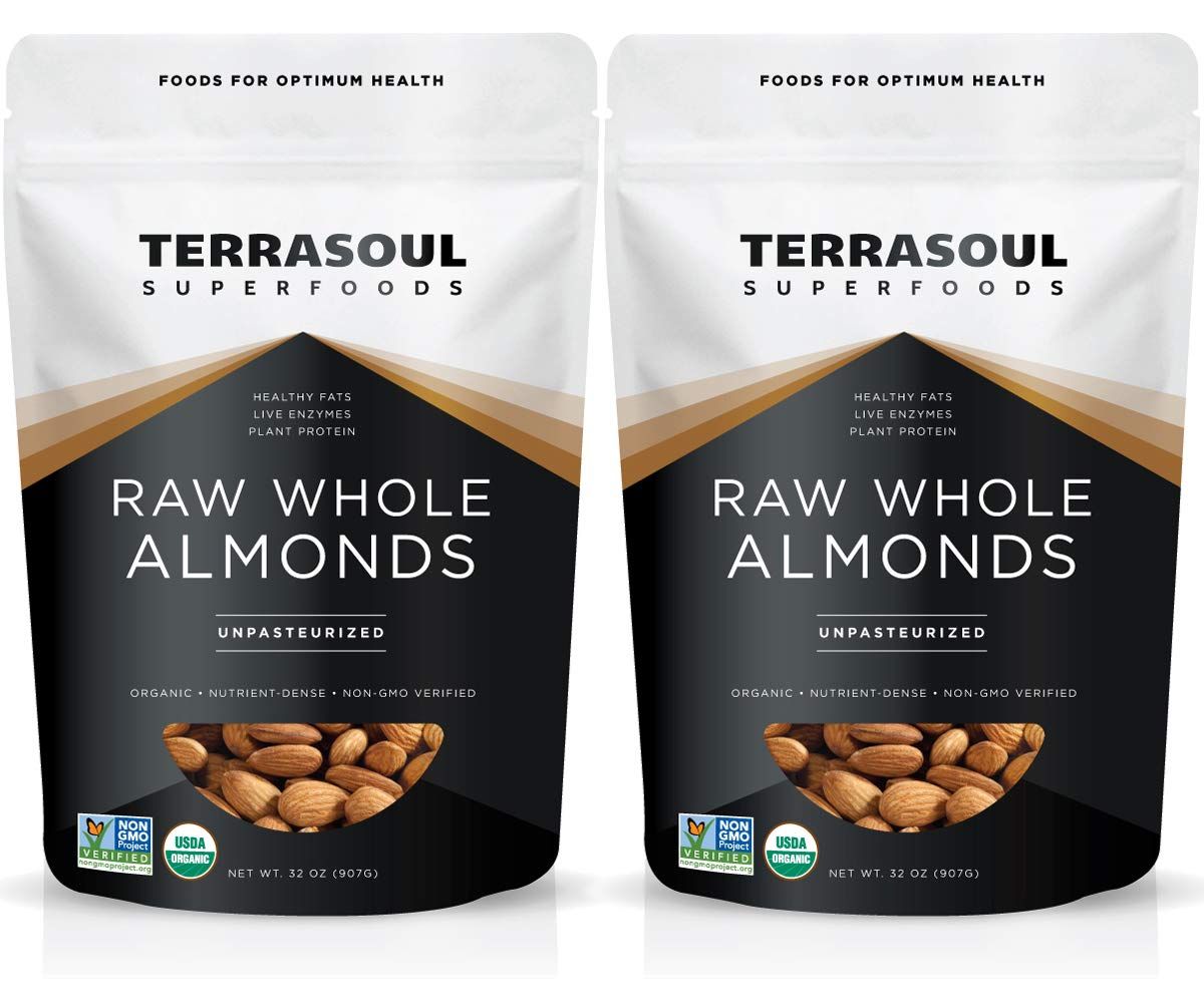 Terrasoul Superfoods Raw Unpasteurized Organic Almonds (Sproutable), 4 Pounds