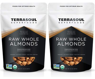 Terrasoul Superfoods Raw Unpasteurized Organic Almonds (Sproutable), 4 Pounds