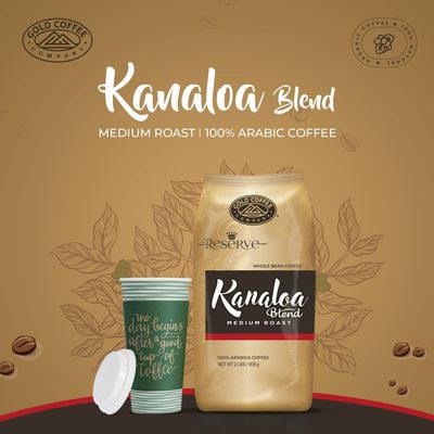 Gold Coffee Kanaloa Blend 2lb Medium Roast Whole Bean Coffee