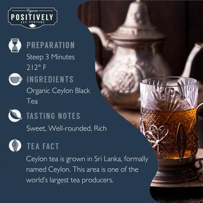 Organic Positively Tea Company, Ceylon Black Tea, Loose Leaf, 16 Ounce