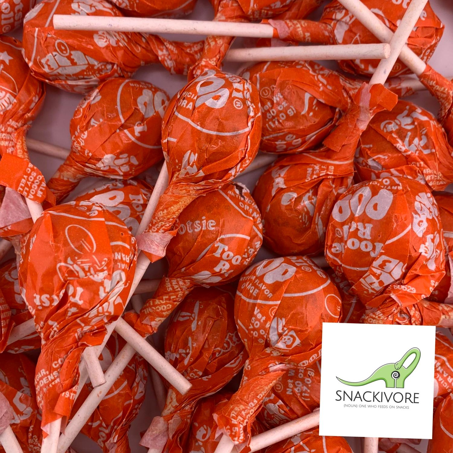 Tootsie Pops Lollipops, Orange Tootsie Pops Bulk Bag of 60 Tootsie Pops (Approx. 2.5lbs of Orange Tootsie Roll Pops) by Snackivore.