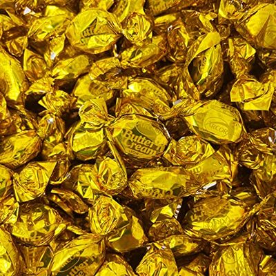 Butter Cream Hard Candy - 3 lbs - Classic Butter n&#39; Cream Old School Butterscotch Hard Candies - Bulk American Vintage Candy Assortment - Individually Wrapped, 48 oz.