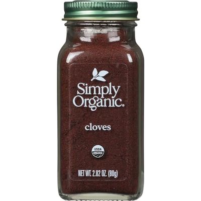 Simply Organic Ground Cloves 2.82 Ounce Jar, Pure Organic Ground Cloves, Kosher, Pungent Warm Aroma, Bittersweet &amp; Spicy