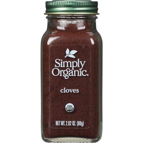 Simply Organic Ground Cloves 2.82 Ounce Jar, Pure Organic Ground Cloves, Kosher, Pungent Warm Aroma, Bittersweet &amp; Spicy