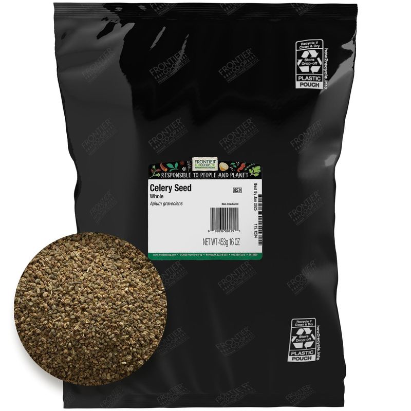 Frontier Co-op Celery Seed Whole, Kosher | 1 lb. Bulk Bag | Apium graveolens L.