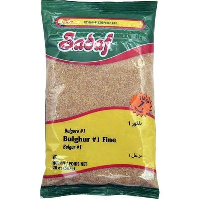 Sadaf Bulghur #1 Fine - Bulgur Wheat for Cooking and Food Flavoring - Middle Eastern Cuisine - Kosher - 20 Oz Resealable Bag