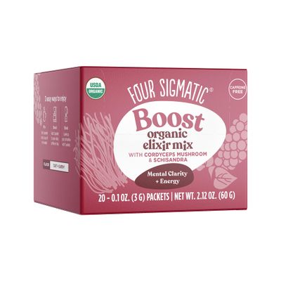 Cordyceps Mushroom Elixir by Four Sigmatic | Coffee Alternative with Organic Cordyceps Mushroom Powder, Rose Hips &amp; Schisandra | Support Energy &amp; Athletic Performance, Keto &amp; Portable | Pack of 20