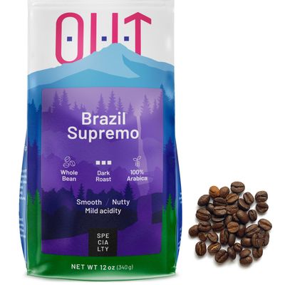 Low Acid Coffee Beans - Dark Roast Espresso Beans Whole - Brazil Single Origin Coffee Whole Bean - 100% Arabica Coffee - Supremo Whole Coffee Beans - Direct Trade - 12 oz