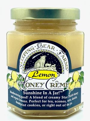 Creamed Honey and Lemon - Lemon Honey Creme 8 oz. Jar with Organic Lemon