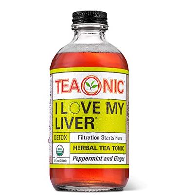 TEAONIC I Love My Liver Detox Tea, Ginger, Hibiscus, Dandelion, 100% Organic Sugar-Free Herbal Detox Tea, 8 Fl. Oz Each, Pack of 12