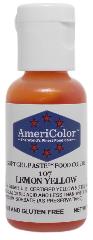 Americolor Soft Gel Paste Food Color, 75-Ounce, Lemon Yellow
