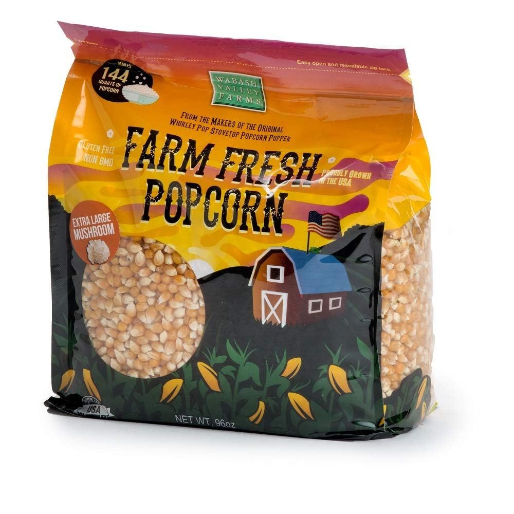 Extra Large Mushroom Popcorn Kernels - 6 lb of Large Mushroom Shaped Popcorn Kernels for Popping, Popcorn Popper Kernels for Whirley Pop Stovetop Popcorn Maker (by Wabash Valley Farms)
