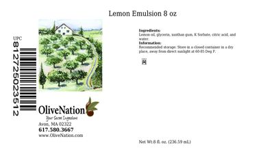 OliveNation Lemon Emulsion for Baking, Water Soluble, Kosher, Gluten Free, Vegan, PG Free - 8 ounces
