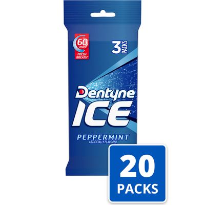 Dentyne Ice Peppermint Sugar Free Gum, 60 Packs of 16 Pieces (960 Total Pieces)